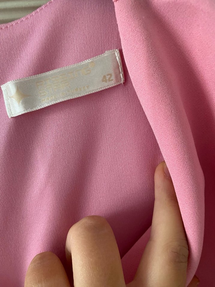 Pembe Drapeli Midi Abiye Elbise - Görsel 3