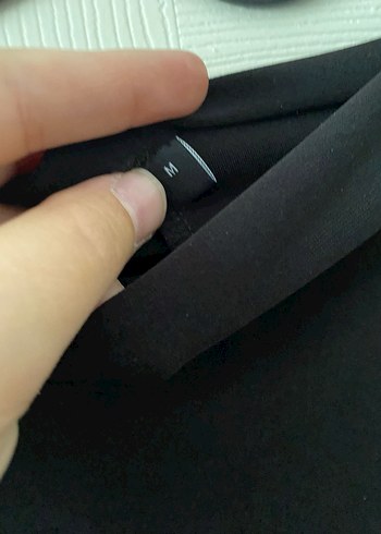 Siyah Drapeli V Yaka Uzun Kollu Midi Elbise - Görsel 3