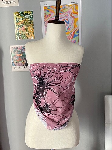 Şifon lolita y2k bandana crop