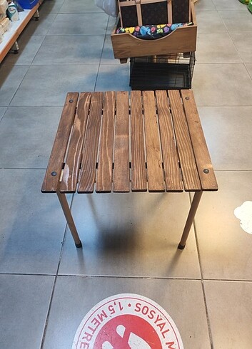 50x50 Ahşap Katlanır Kamp Masası