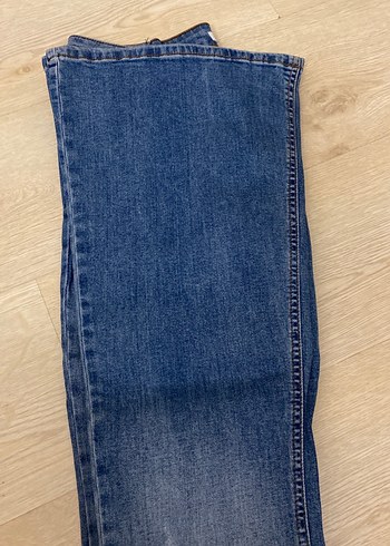 38 Beden mavi Renk Kadın Mavi Kürklü Midi Kot Pantolon