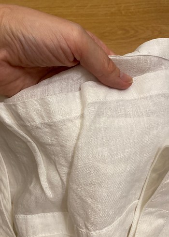 Beyaz Midi çocuk keten - Görsel 6