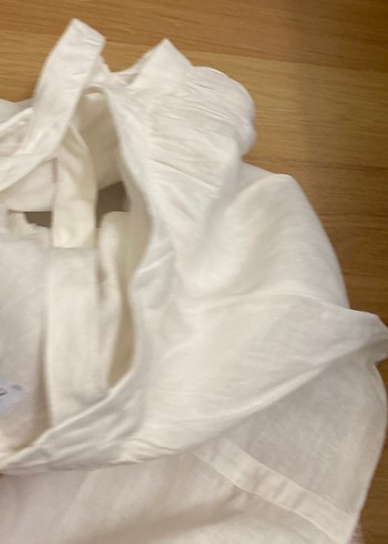 Beyaz Midi çocuk keten - Görsel 4