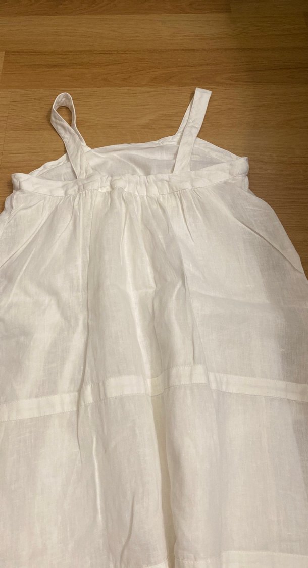 Beyaz Midi çocuk keten - Görsel 3