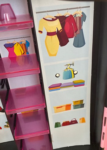 Pembe Çocuk Gardırop Oyuncak - Görsel 12