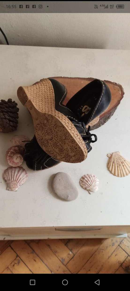 Siyah Dolgu Topuklu Kadın Hakiki Deri Ayakkabı - Görsel 5