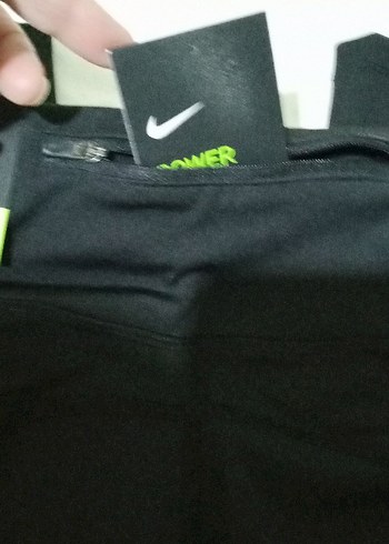 Siyah Nike Marka DRI-FIT Orjinal Sıfır Esnek Kadın Spor Tayt - Görsel 6