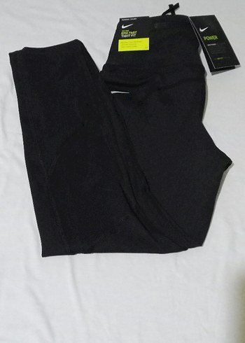 Siyah Nike Marka DRI-FIT Orjinal Sıfır Esnek Kadın Spor Tayt - Görsel 8