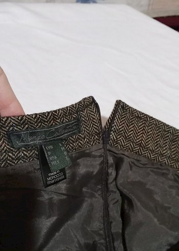 Orjinal MNG Marka Kahverengi Yün Midi Kadın Etek - Görsel 7