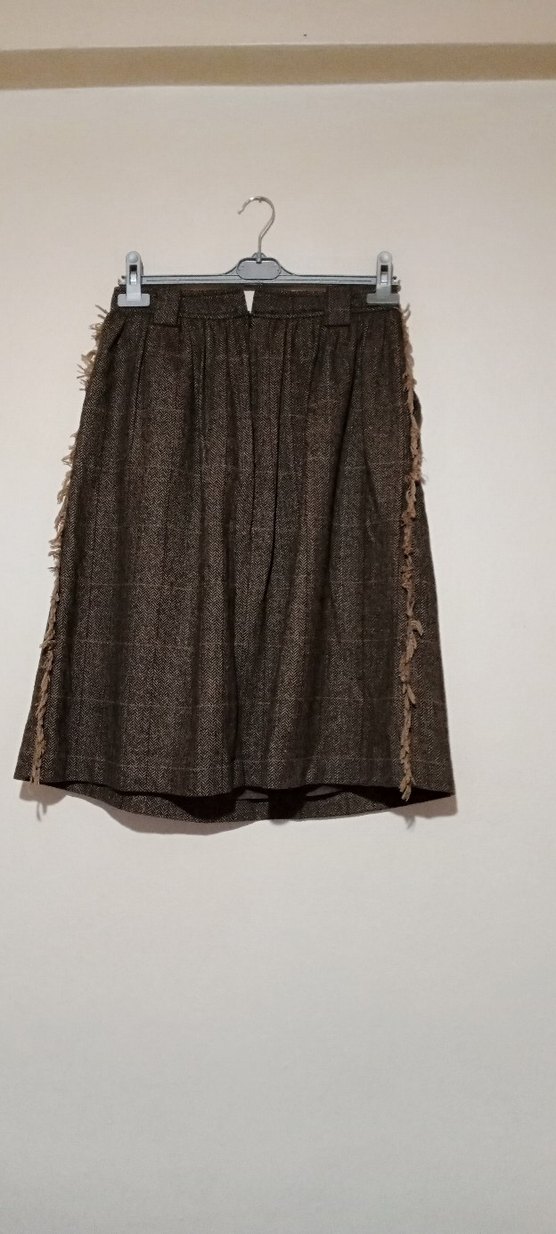 Orjinal MNG Marka Kahverengi Yün Midi Kadın Etek - Görsel 2