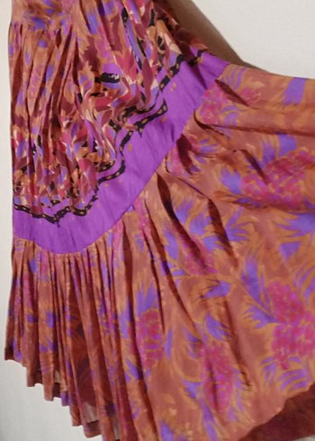 Orjinal MNG Marka Renkli Pilili Bohem Uzun Kadın Etek - Görsel 4