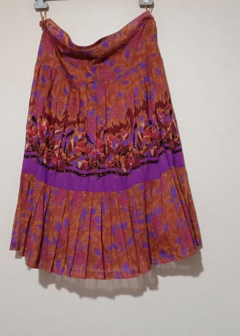 Orjinal MNG Marka Renkli Pilili Bohem Uzun Kadın Etek - Görsel 2