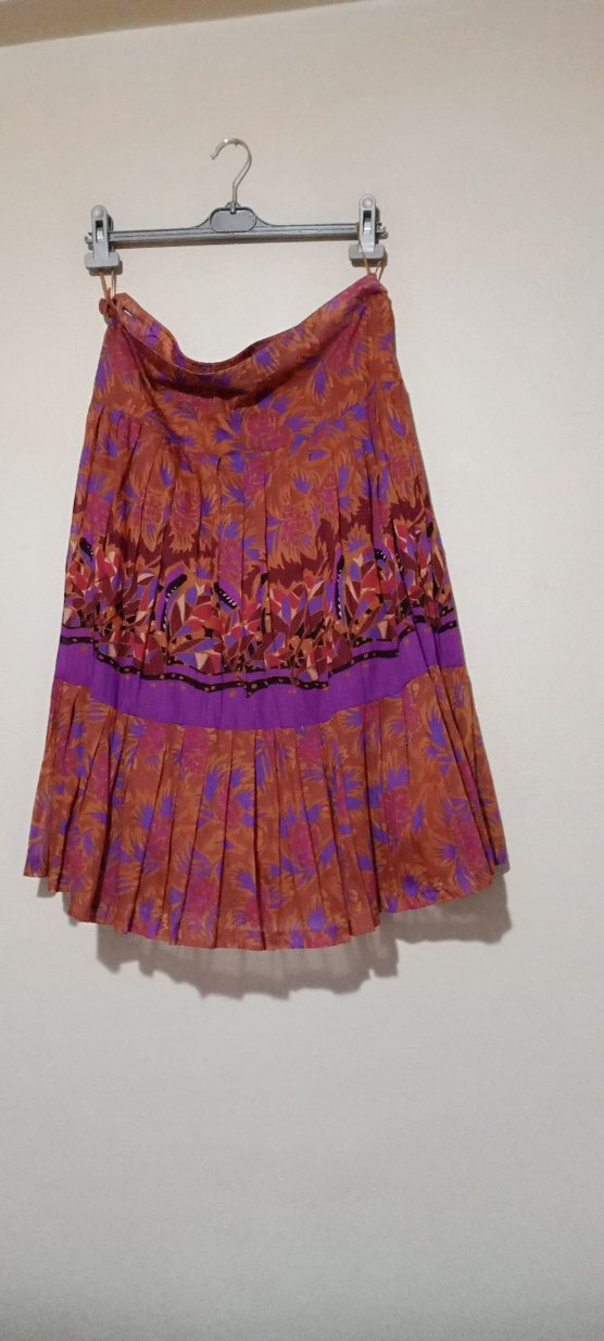 Orjinal MNG Marka Renkli Pilili Bohem Uzun Kadın Etek - Görsel 2