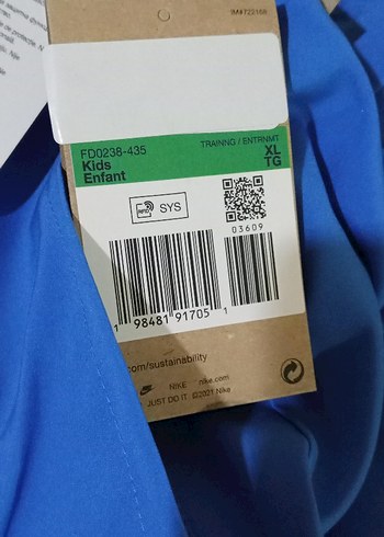 Orjinal Nike Marka DRI-FIT Enfant Şort  Etiketli Mavi Kids XL - Görsel 4
