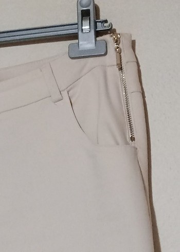 l Beden Bej renk Kadın Kumaş Pantolon