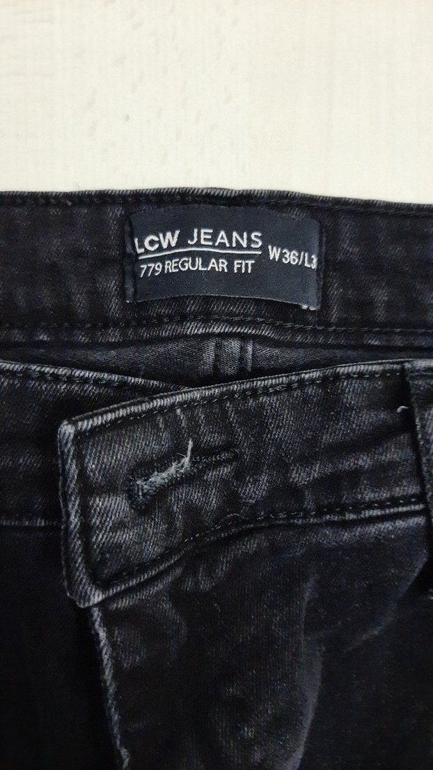 Erkek Siyah Regular Fit Denim Jean - Görsel 2