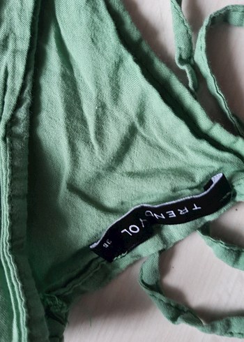 Yeşil Kolsuz Bohem Midi Elbise - Görsel 2