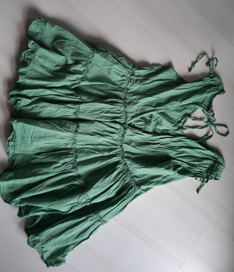 Yeşil Kolsuz Bohem Midi Elbise - Görsel 4