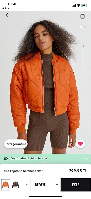 Pull and Bear Bomber Ceket Yeni ve Etiketli satıldı