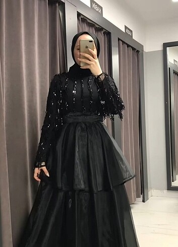 m Beden Siyah tesettür abiye 38 beden