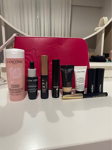 Lancome çantalı Bakım Ve makyaj seti