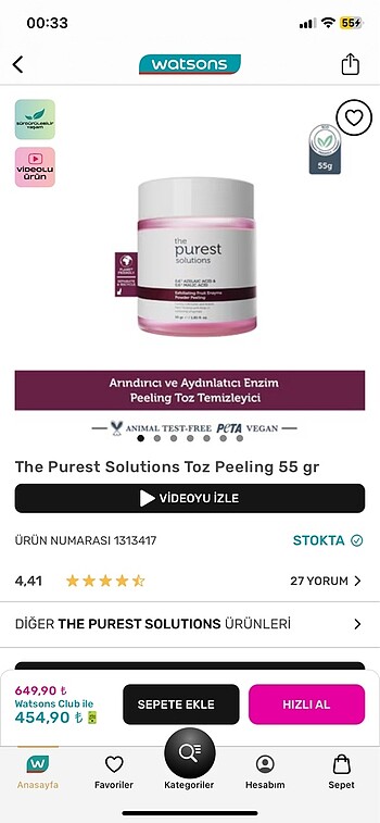  Beden Renk The Purest Solutions Toz peeling