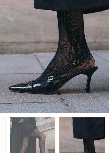 Bershka Nişantaşı shoes Siyah Rugan Topuklu Kadın Ayakkabı