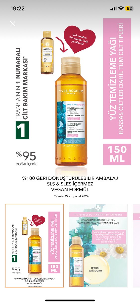 Yves rocher Yüz Temizleme Yağı - Görsel 3