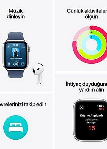 Apple Watch se gps 40 mm starlight sport band - Görsel 10