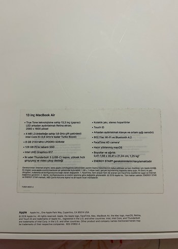 Apple MacBook Air 13 inç 2019 A1932 - Görsel 5