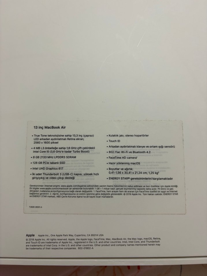 Apple MacBook Air 13 inç 2019 A1932 - Görsel 5