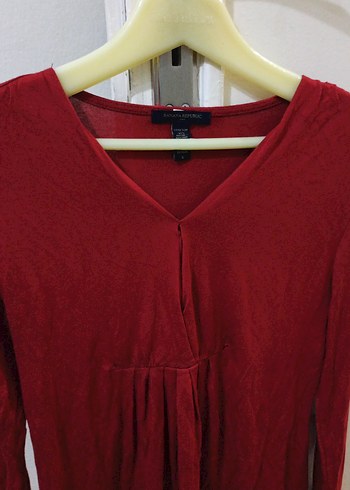 Kırmızı Uzun Kollu Hamile Bluzu - Görsel 2