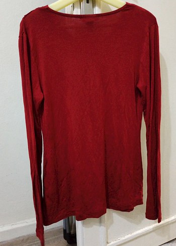 Kırmızı Uzun Kollu Hamile Bluzu - Görsel 3