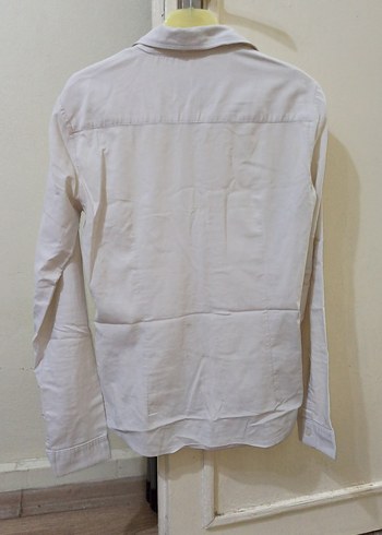 Beyaz Keten Uzun Kollu Gömlek - Görsel 3