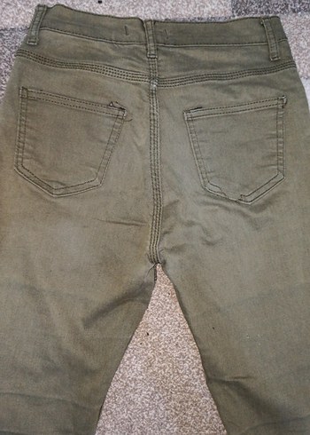 Kadın Haki Slim Fit Denim Pantolon - Görsel 4