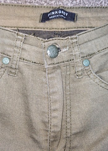 Kadın Haki Slim Fit Denim Pantolon - Görsel 3