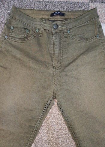 Kadın Haki Slim Fit Denim Pantolon - Görsel 2