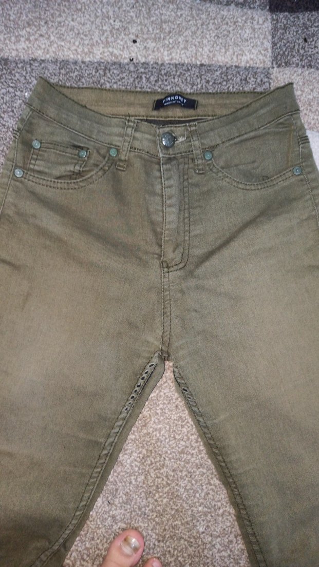 Kadın Haki Slim Fit Denim Pantolon - Görsel 2