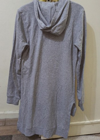 Gri Kapüşonlu Uzun Kollu Kadın Sweatshirt - Görsel 3