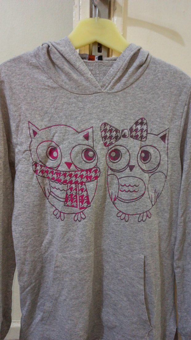 Gri Kapüşonlu Uzun Kollu Kadın Sweatshirt - Görsel 2