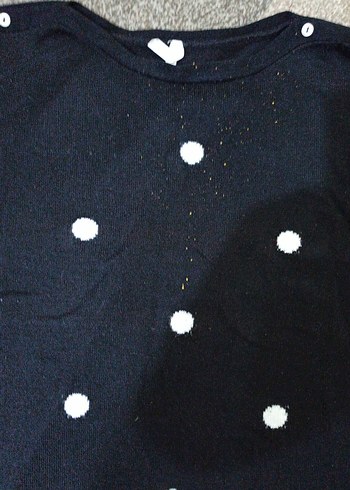 Gri Puantiyeli Boğazlı Kadın Kazak - Görsel 3