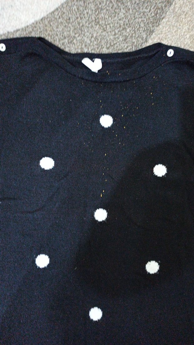 Gri Puantiyeli Boğazlı Kadın Kazak - Görsel 3