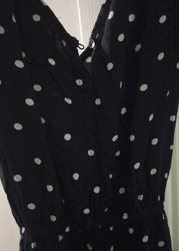 Kadın Lacivert Puantiyeli Tulum S M beden - Görsel 4