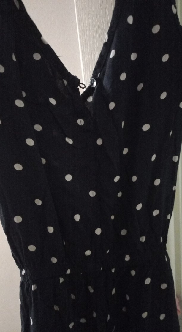 Kadın Lacivert Puantiyeli Tulum S M beden - Görsel 4