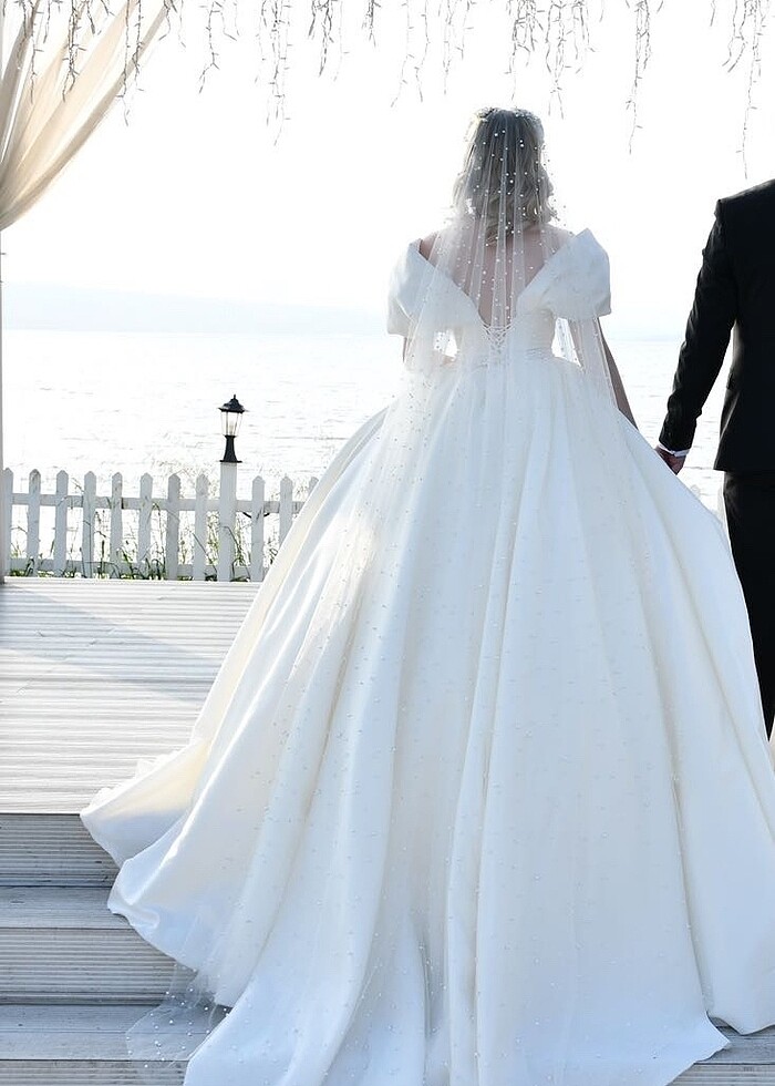 TAFTA SATEN İNCİLİ GELİNLİK - Görsel 3