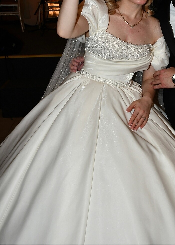 TAFTA SATEN İNCİLİ GELİNLİK - Görsel 5