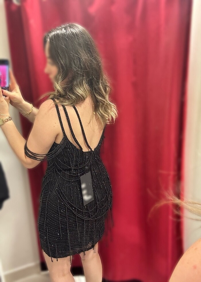 İNCİLİ GECE ELBİSESİ - Görsel 2