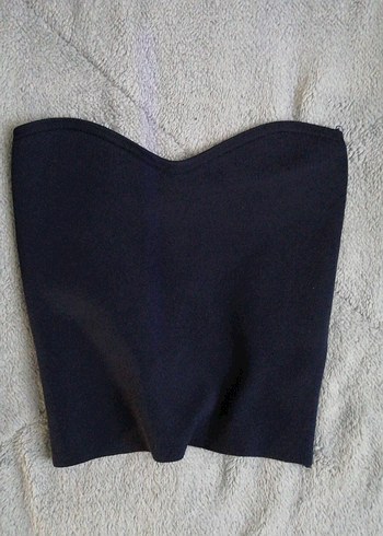 Lacivert Straplez Crop - Görsel 2