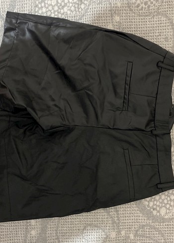 Kadın Siyah deri pantolon - Görsel 2