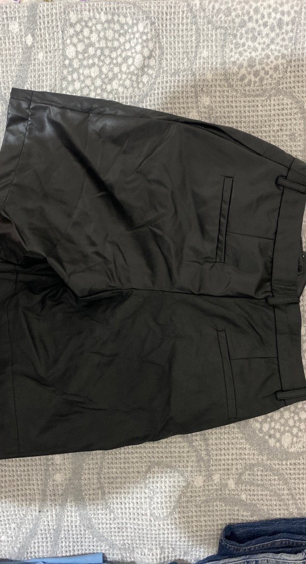 Kadın Siyah deri pantolon - Görsel 2